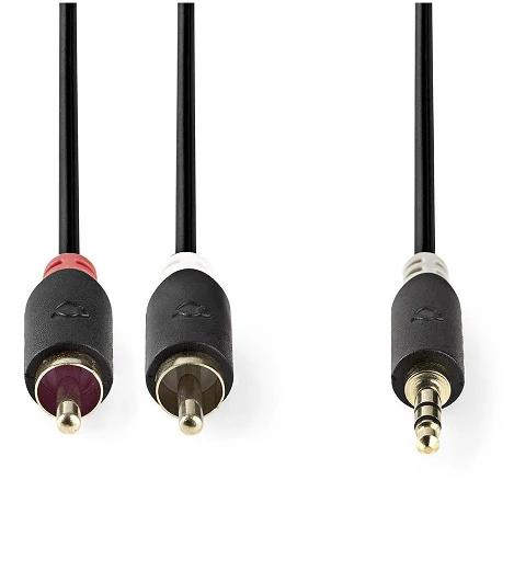 Audio laidas 3.5 mm į 2x RCA jungtys