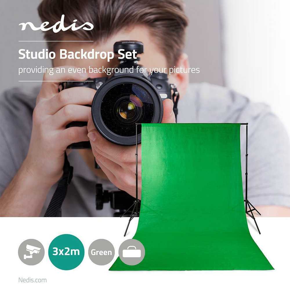 Nedis BDKT10GN Photo Studio Background Kit 1,90 x 2,95 m, žema kaina