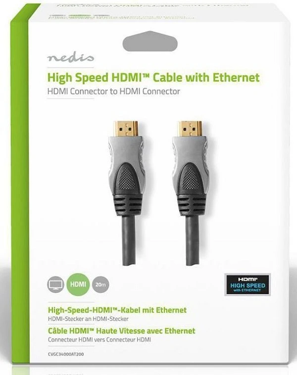 Nedis CVGC34000AT200 Didelės spartos HDMI kabelis su eternetu | HDMI jungtis - HDMI jungtis - 20 m