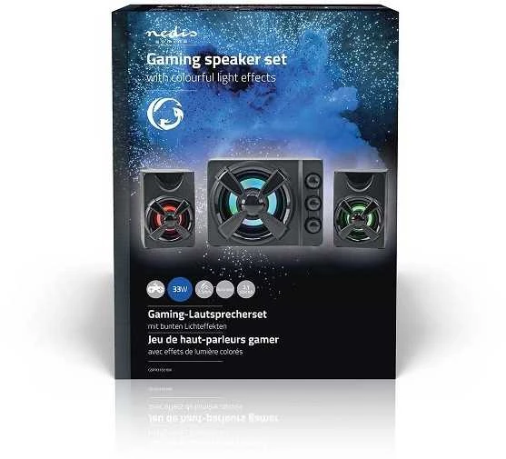 Kompiuterio kolonėlės Nedis kolonėlė Nedis GSPR31021BK 2 krypčių garsiakalbis Juodas Wired 11 W
