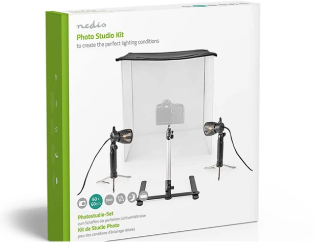 Objektyvas Nedis LED fotostudijos rinkinys 40 x 40 cm | 6500 K | Sulankstomas