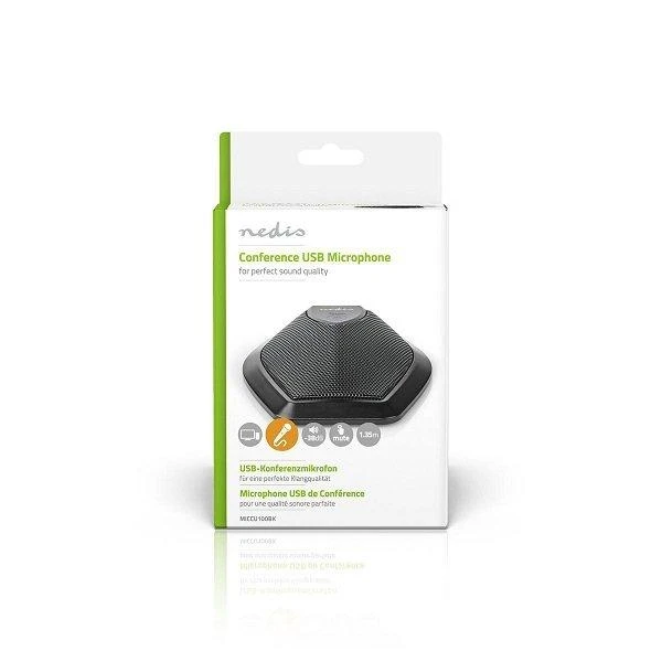 Mikrofonas Nedis MICCU100BK do komputera USB przewodowy Juodas