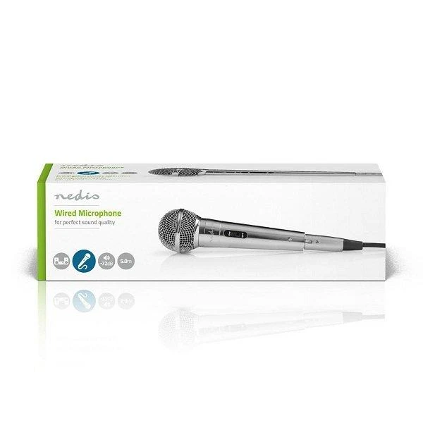 Mikrofonas Nedis MPWD45GY mikrofon sidabrinė Mikrofonas instrumentalny