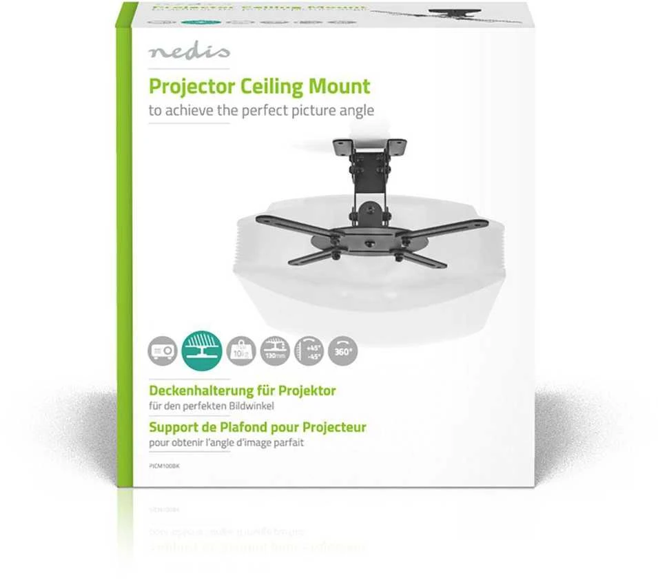 Laikiklis do projektorów Nedis PJCM100BK Projektorius Ceiling Mount 360 ° Max 10kg