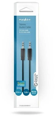 Nedis Stereo-Audiokabel | 3.5 mm Stecker | 3.5 mm Stecker - Vernickelt | 1.00 m | Rund | Juodas | Box