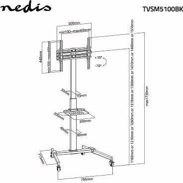 Laikiklis Nedis Stojak TV 32'' - 55'' TVSM5100BK
