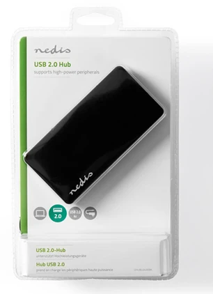 Nedis UHUBU2430BK USB šakotuvas 4 prievadų USB 2.0