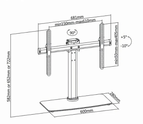 Laikiklis Manhattan Nedis Universal LCD / LED / ''32 - 65'' TV Holder (45kg max) Juodas