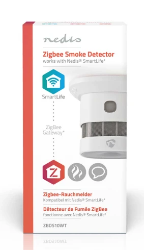 Nedis Išmanusis ZigBee TUYA dūmų jutiklis su sirena 85dB, CR123A, baltas