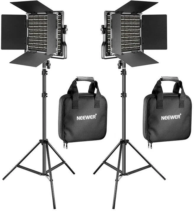 Sieninis šviestuvas „Neewer 660“ dviejų spalvų LED šviestuvų rinkinys, dvi lempos, 40 W, 3200–5600 K