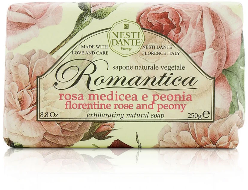Nesti Dante Romantica natūralus muilas Florentine Rose & Peony 250 g
