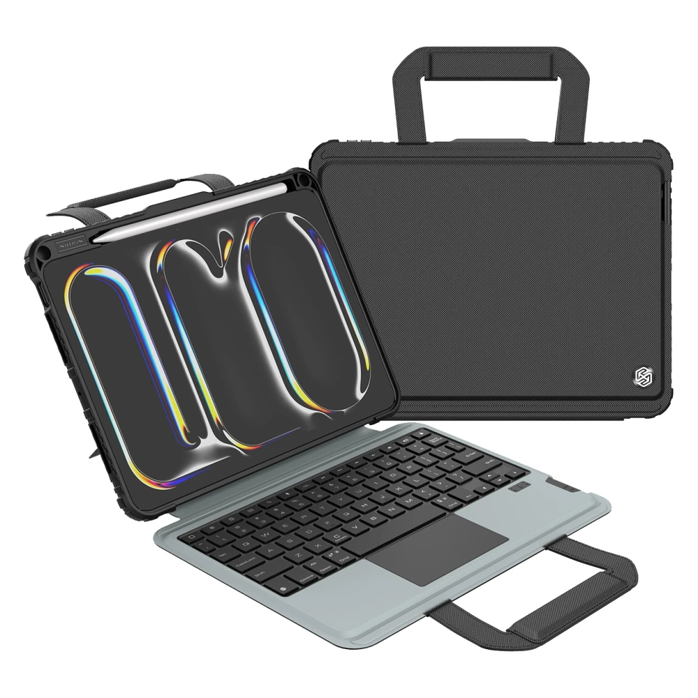 Nillkin Bumper GO Keyboard (Backlit Version) Apple iPad Pro 11 2024 dėklas planšetiniam kompiuteriui juodos spalvos