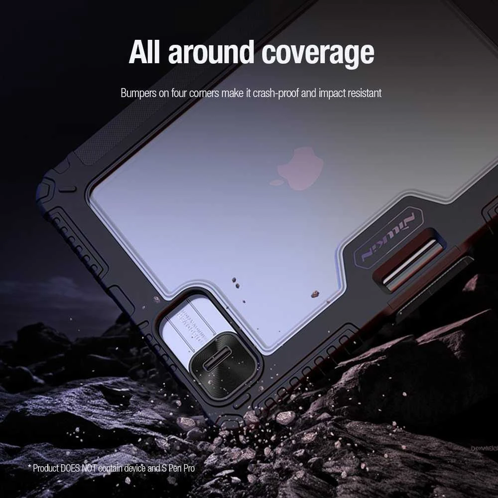 Nillkin Bumper PRO Protective Stand dėklas Multi-angle skirtas iPad Pro 11 2024 Sapphire Mėlyna