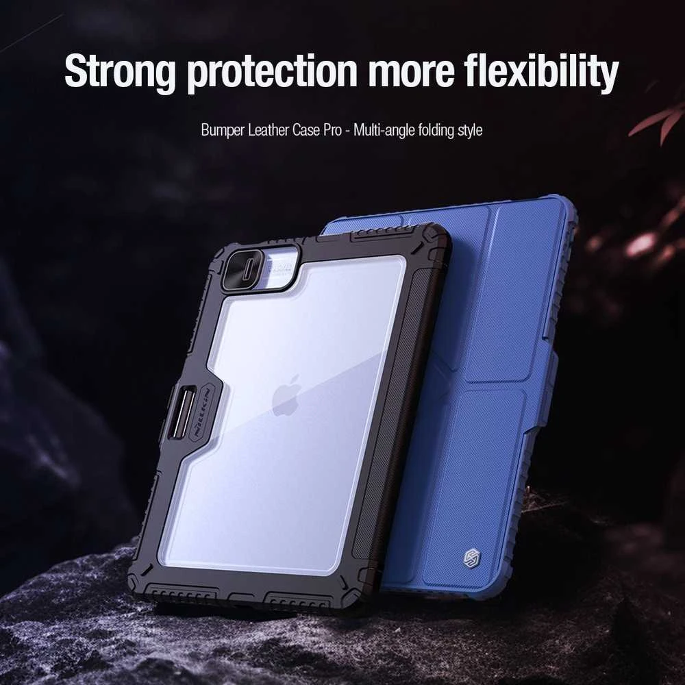 Nillkin Bumper PRO Protective Stand dėklas Multi-angle skirtas iPad Pro 11 2024 Sapphire Mėlyna