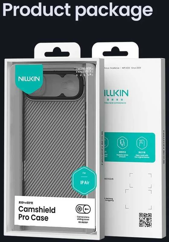 Nillkin CamShield PRO dėklas skirtas Apple iPhone Air skaidrus juodos spalvos