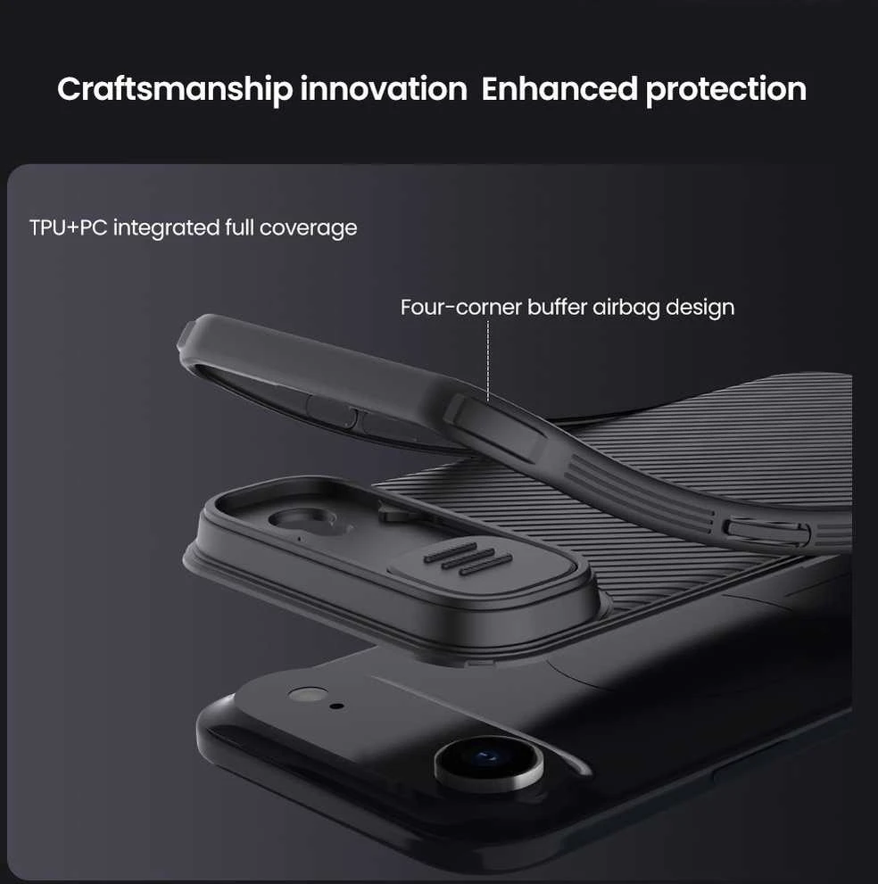 Nillkin CamShield PRO dėklas skirtas Apple iPhone 17 Air juodos spalvos