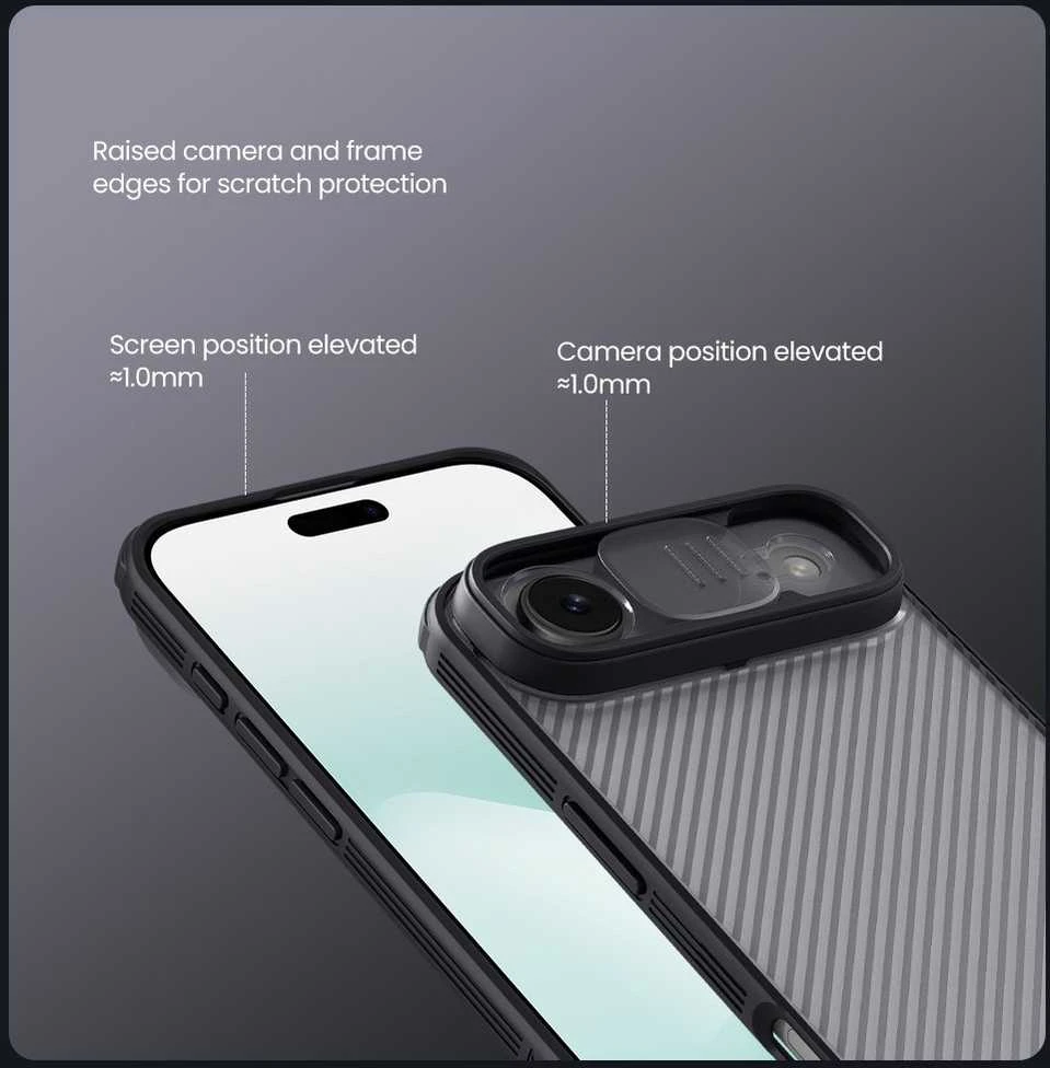 Nillkin CamShield PRO dėklas skirtas Apple iPhone Air skaidrus juodos spalvos