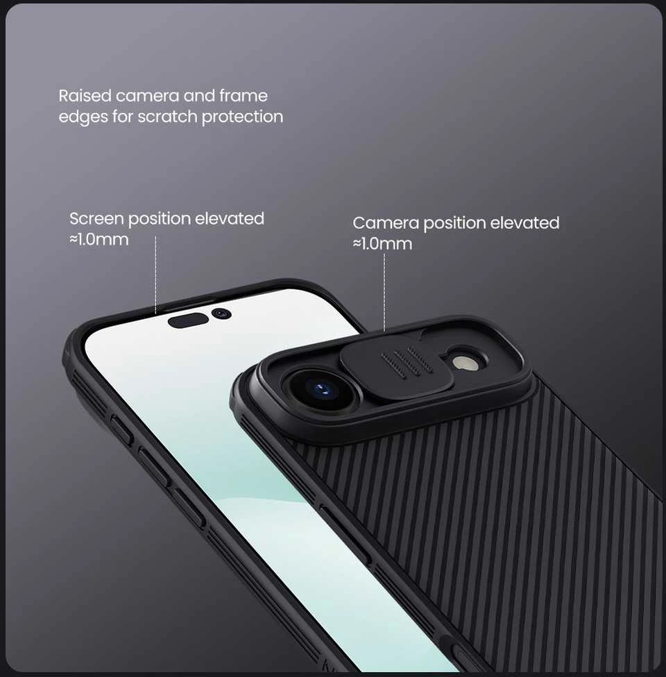 Nillkin CamShield PRO dėklas skirtas Apple iPhone 17 Air juodos spalvos