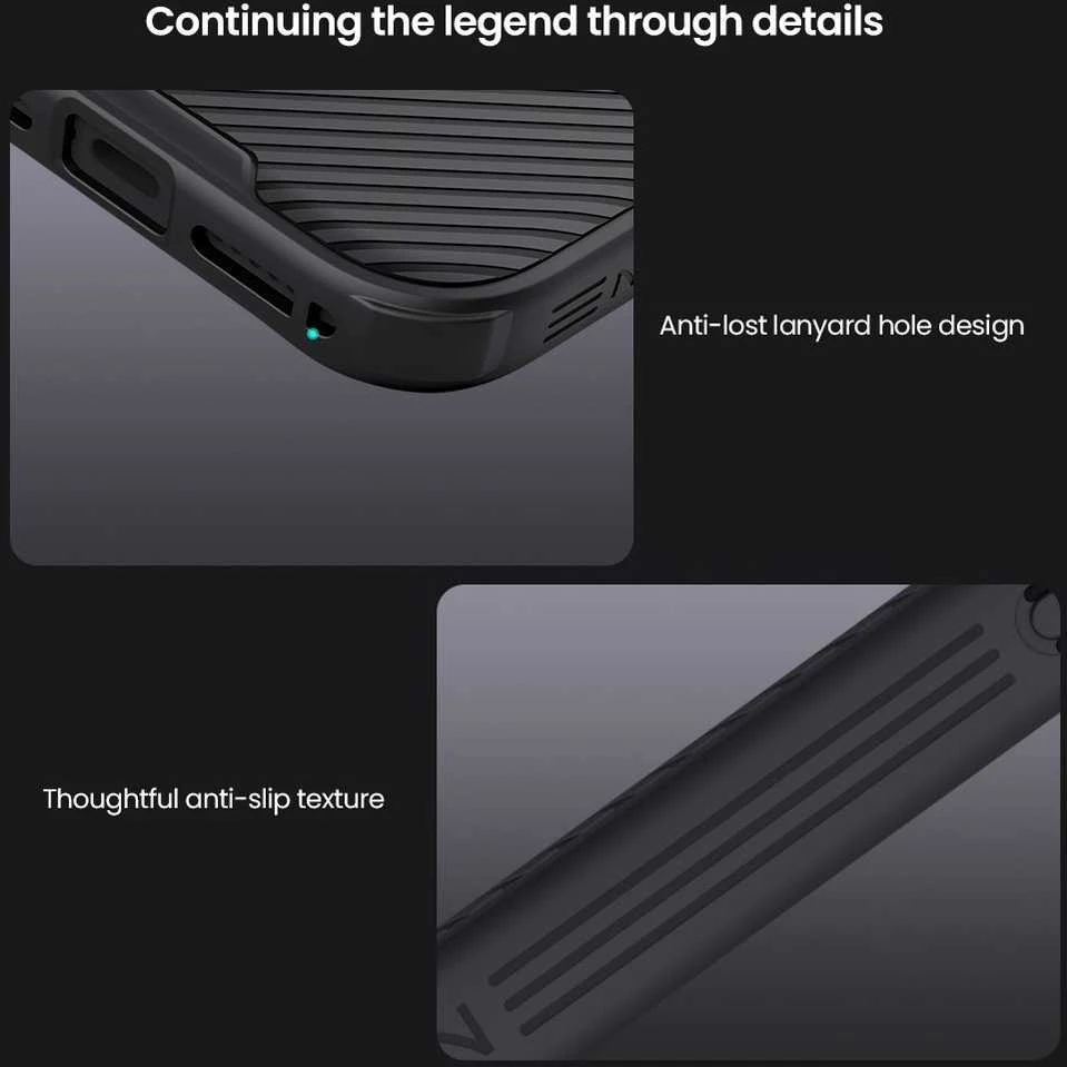 Nillkin CamShield PRO dėklas skirtas Apple iPhone 17 Pro juodos spalvos