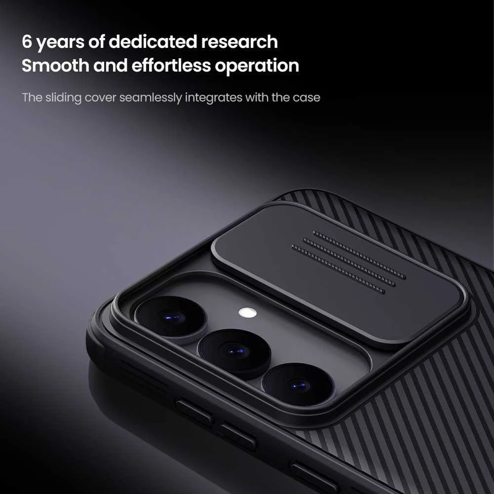 Nillkin CamShield PRO dėklas skirtas Samsung Galaxy S25 FE juodos spalvos