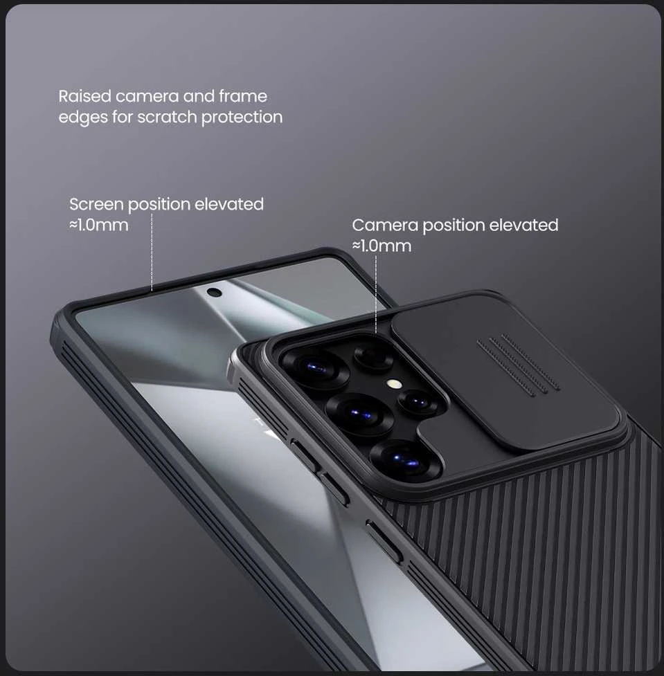 Nillkin CamShield PRO Hard Samsung Galaxy S25 Ultra dėklas telefonui juodos spalvos