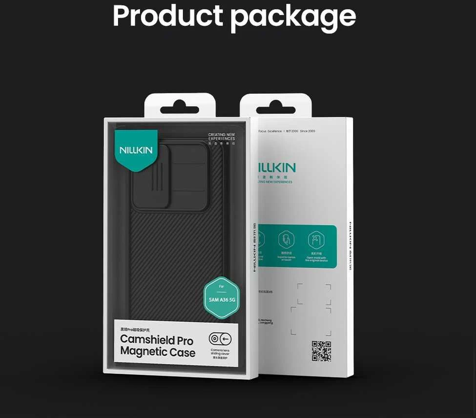 Nillkin CamShield PRO Magnetic Hard Case Samsung Galaxy A36 5G dėklas telefonui juodos spalvos