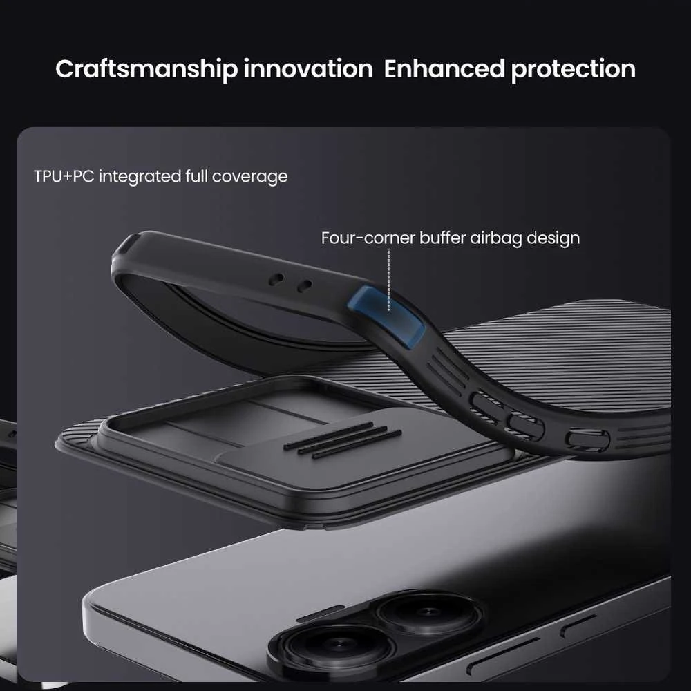 Nillkin CamShield PRO Magnetic Hard dėklas skirtas Poco F7 juodos spalvos