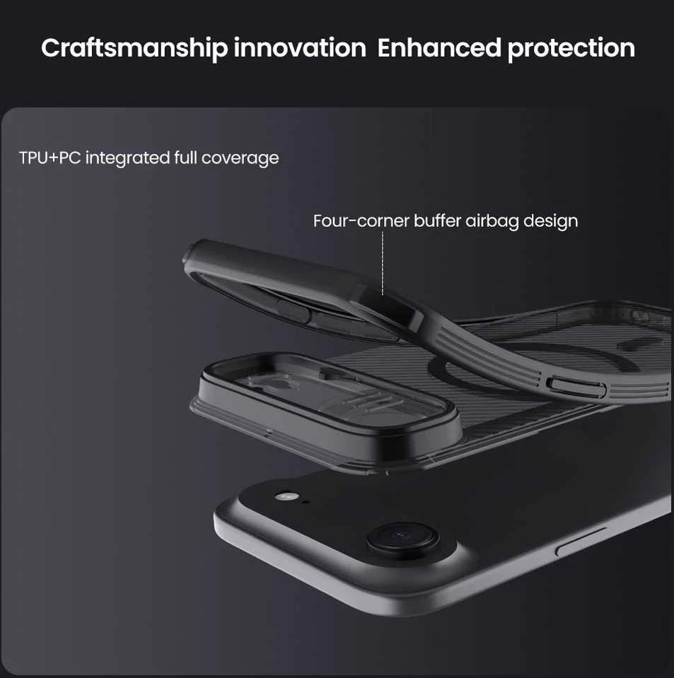 Nillkin CamShield PRO Magnetic Hard dėklas skirtas Apple iPhone Air skaidrus juodos spalvos