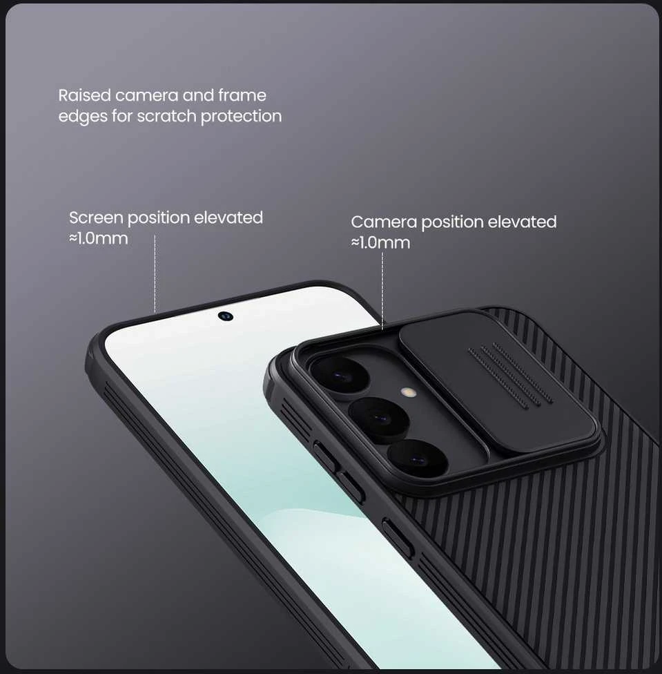 Nillkin CamShield PRO Magnetic Hard dėklas skirtas Samsung Galaxy S25 FE juodos spalvos