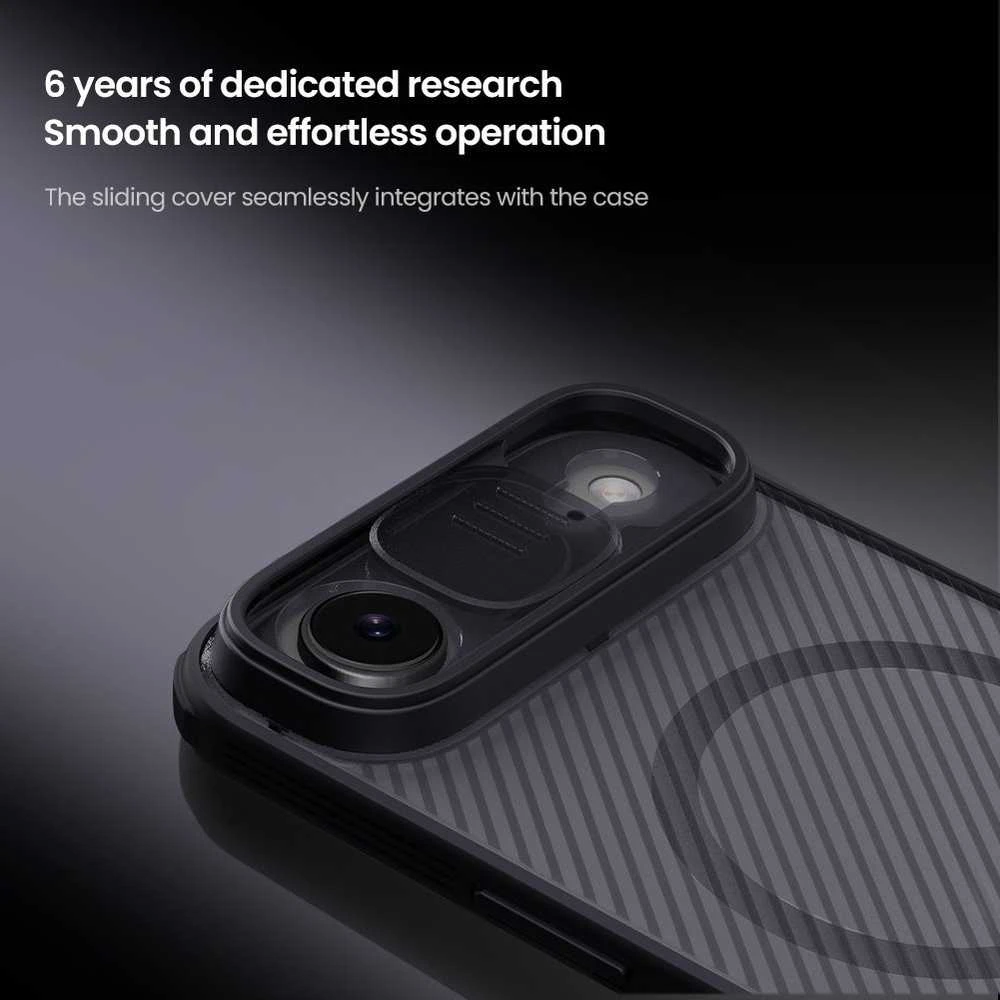 Nillkin CamShield PRO Magnetic Hard dėklas skirtas Apple iPhone Air skaidrus juodos spalvos