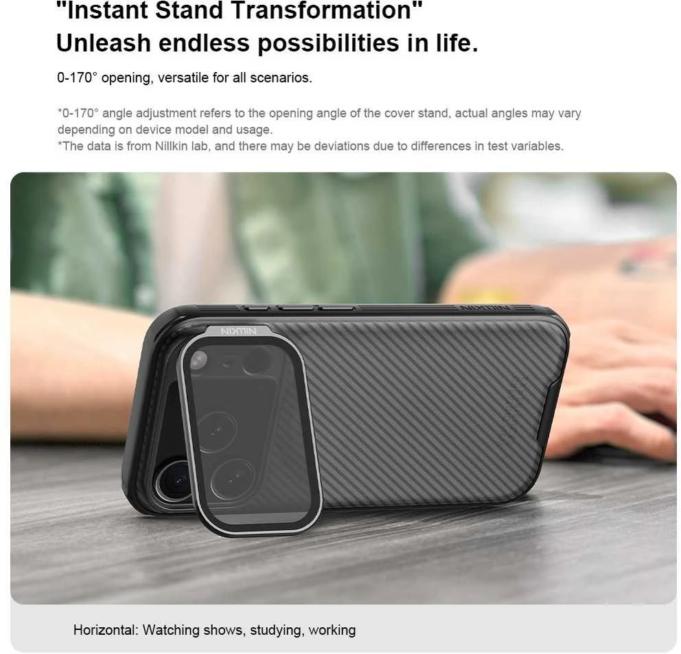 Nillkin CamShield Prop dėklas skirtas Apple iPhone 17 Pro skaidrus juodos spalvos
