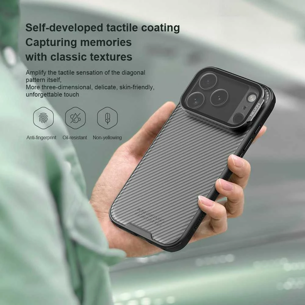 Nillkin CamShield Prop dėklas skirtas Apple iPhone 17 Pro skaidrus juodos spalvos