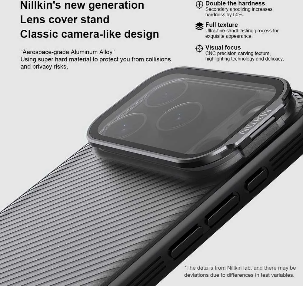 Nillkin CamShield Prop dėklas skirtas Apple iPhone 17 Pro skaidrus juodos spalvos