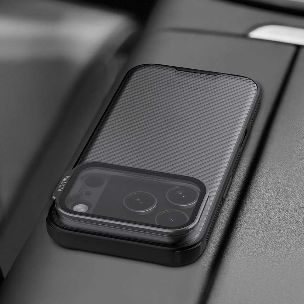 Nillkin CamShield Prop dėklas skirtas Apple iPhone 17 Pro skaidrus juodos spalvos