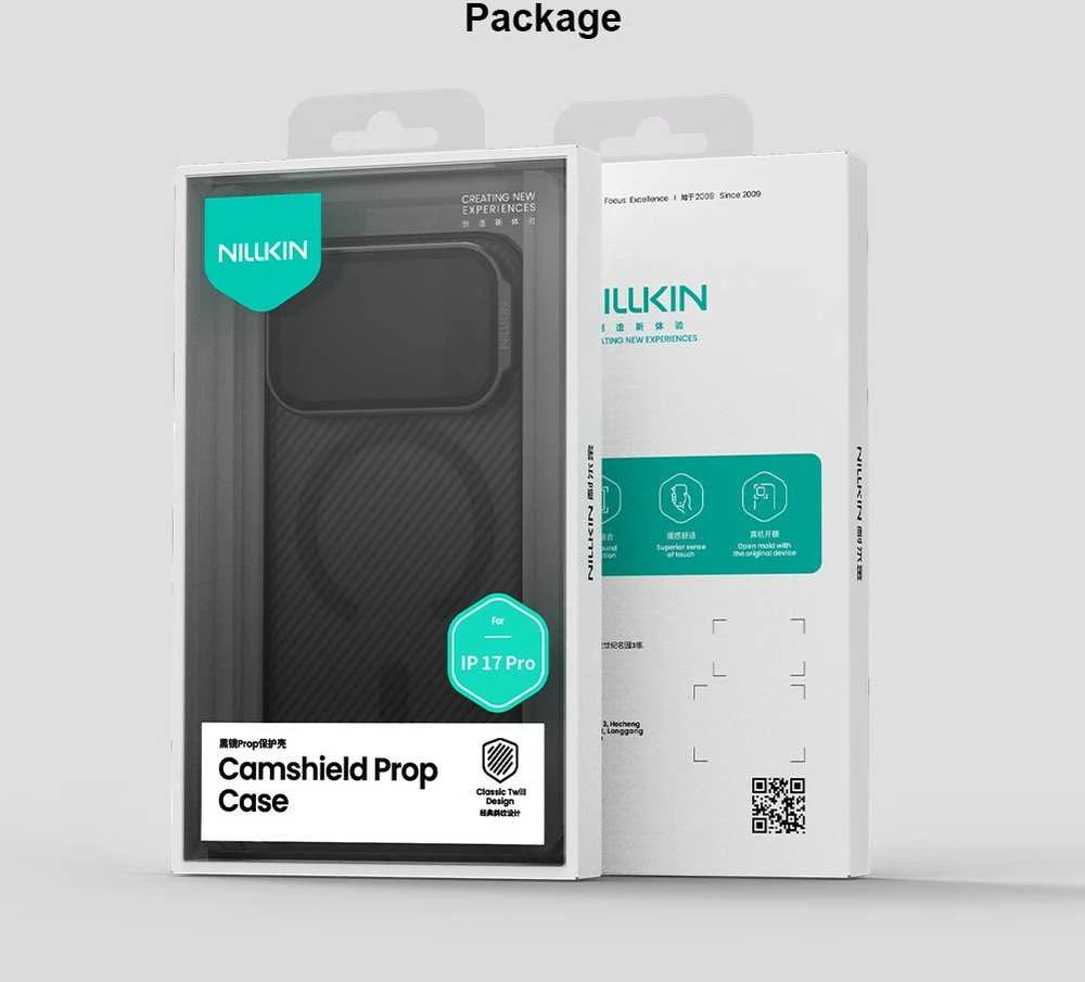 Nillkin CamShield Prop dėklas skirtas Apple iPhone 17 Pro skaidrus juodos spalvos