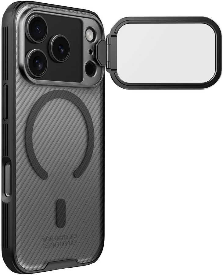 Nillkin CamShield Prop Magnetic dėklas skirtas Apple iPhone 17 Pro skaidrus juodos spalvos