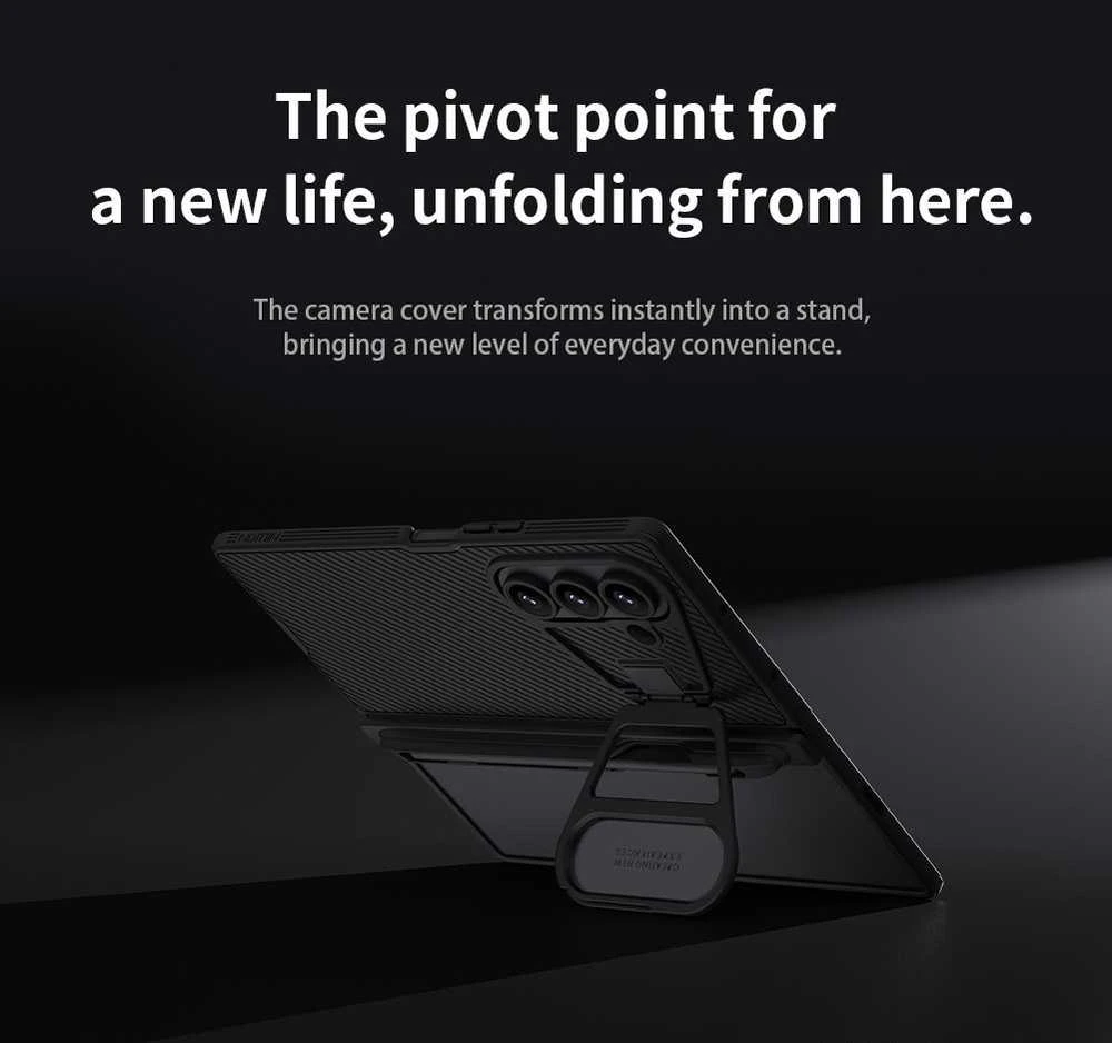 Nillkin CamShield Prop Pen Slot dėklas skirtas Samsung Galaxy Z Fold 7 juodos spalvos