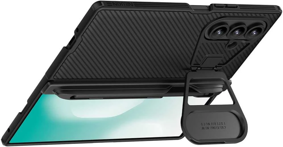 Nillkin CamShield Prop Pen Slot dėklas skirtas Samsung Galaxy Z Fold 7 juodos spalvos