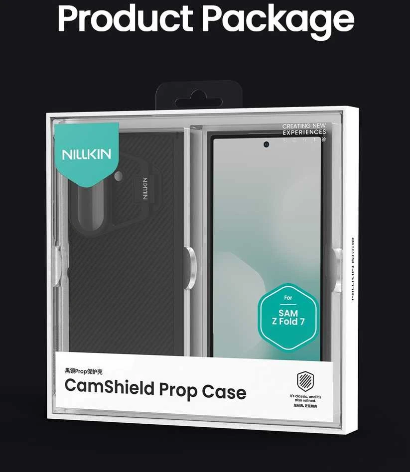 Nillkin CamShield Prop (skaidrus Lens) dėklas skirtas Samsung Galaxy Z Fold 7 juodos spalvos