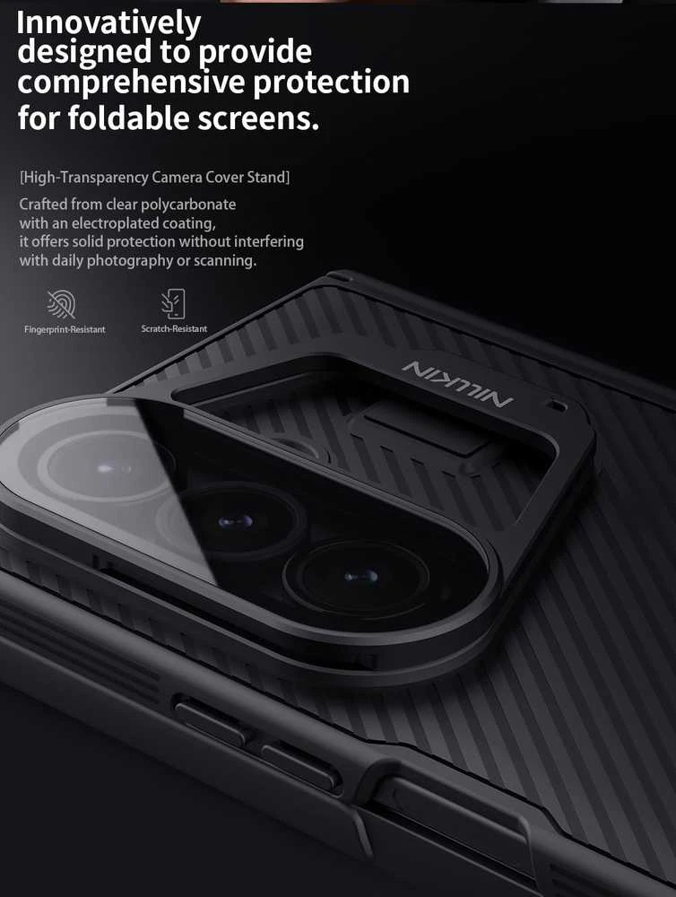 Nillkin CamShield Prop (skaidrus Lens) dėklas skirtas Samsung Galaxy Z Fold 7 juodos spalvos