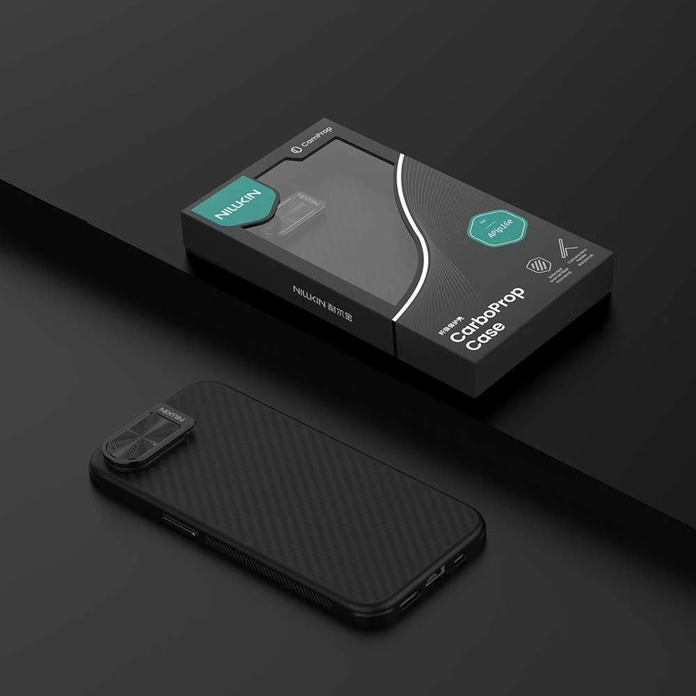 Nillkin CarboProp Aramid Magnetic dėklas skirtas Apple iPhone 16e juodos spalvos