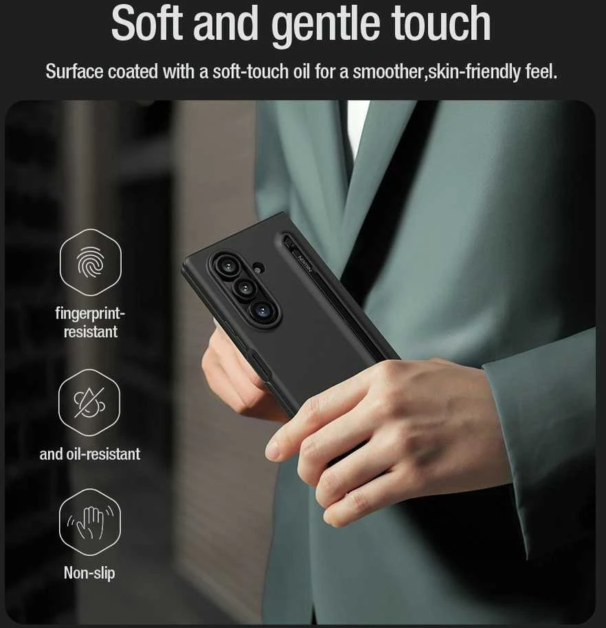 Nillkin Flex Pure Fold Pen Slot dėklas skirtas Samsung Galaxy Z Fold 7 juodos spalvos
