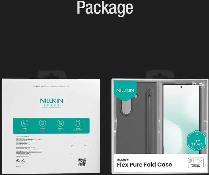 Nillkin Flex Pure Fold Pen Slot dėklas skirtas Samsung Galaxy Z Fold 7 juodos spalvos