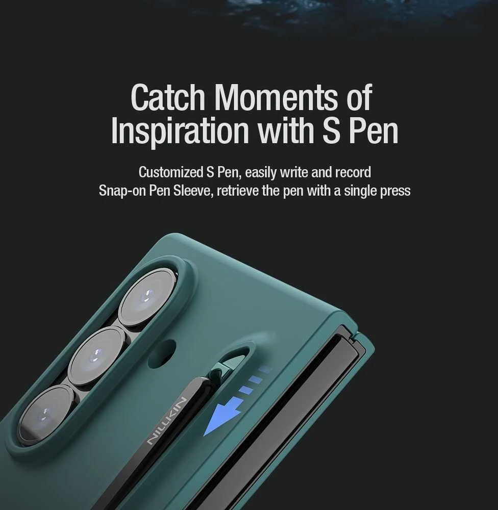 Nillkin Flex Pure Fold Pen Slot dėklas skirtas Samsung Galaxy Z Fold 7 Light žalios spalvos