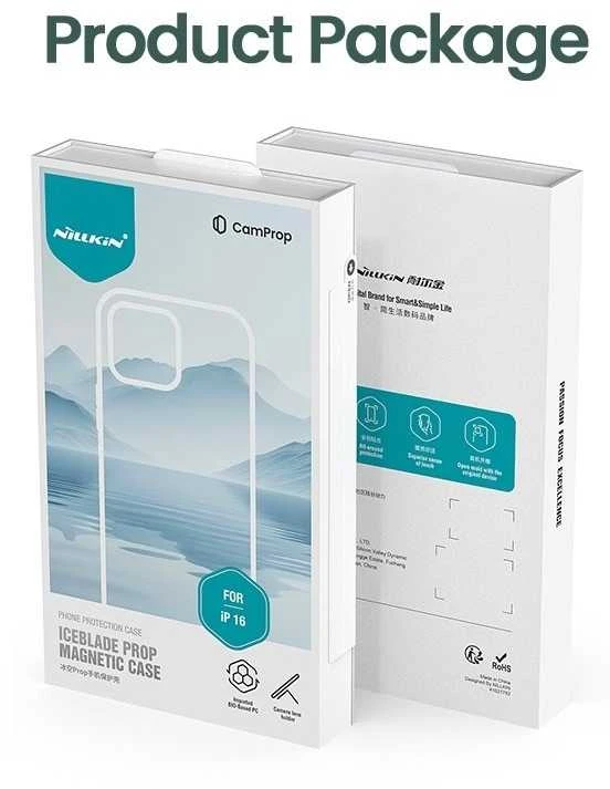 Nillkin Iceblade Prop Magnetic Apple Apple iPhone 16 dėklas telefonui juodos spalvos