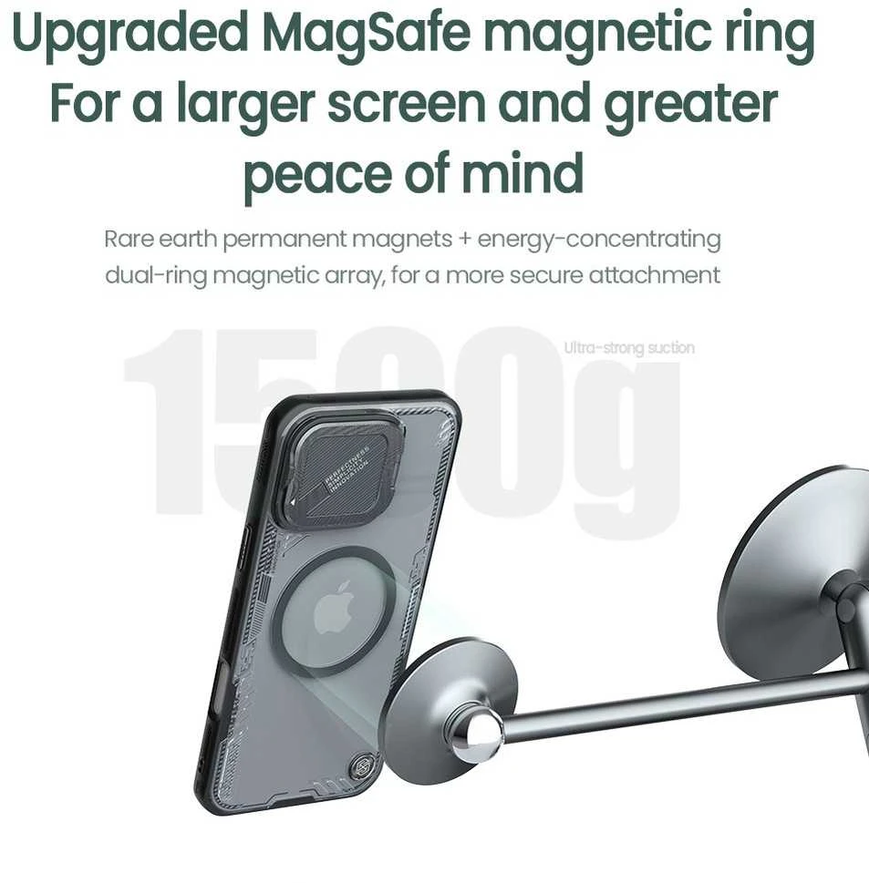 Nillkin Iceblade Prop Magnetic Apple iPhone 16 Pro Max dėklas telefonui juodos spalvos