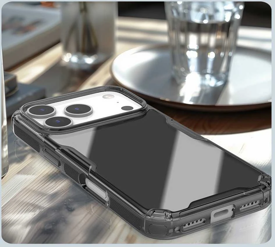 Nillkin Nature TPU PRO dėklas skirtas Apple iPhone 17 Pro skaidrus juodos spalvos