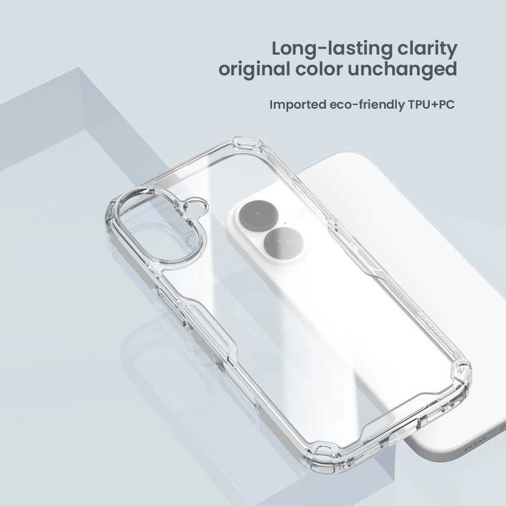 Nillkin Nature TPU PRO dėklas skirtas Apple iPhone 17 skaidrus juodos spalvos