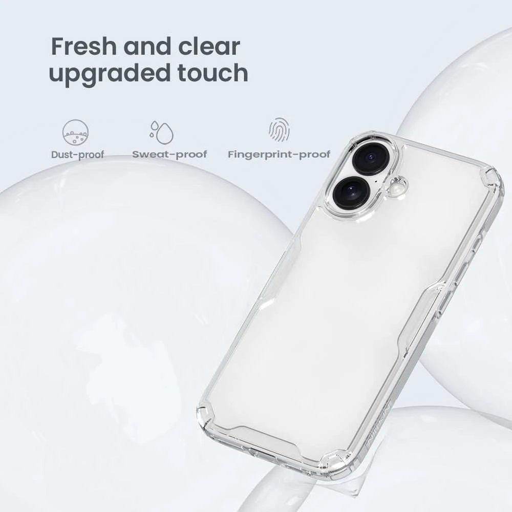 Nillkin Nature TPU PRO dėklas skirtas Apple iPhone 17 skaidrus juodos spalvos