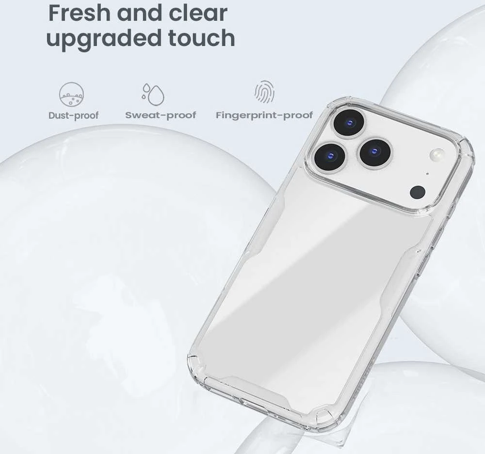 Nillkin Nature TPU PRO dėklas skirtas Apple iPhone 17 Pro skaidrus juodos spalvos
